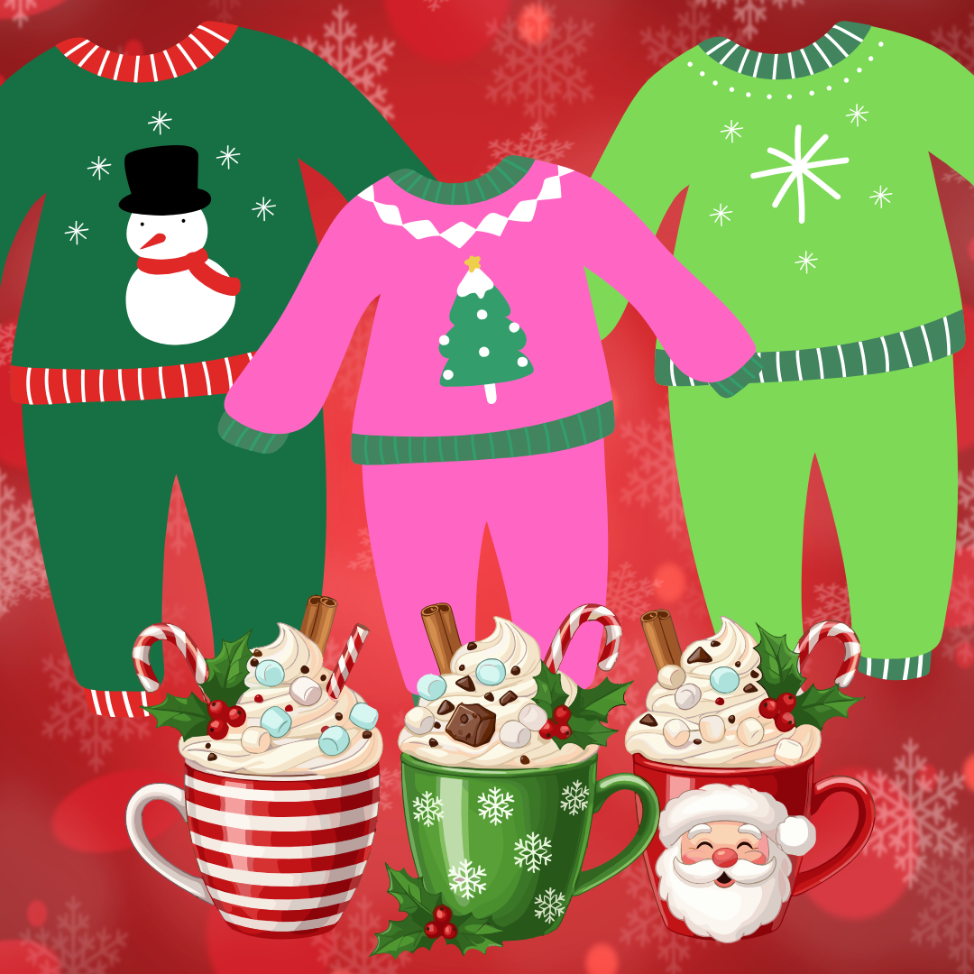 Holiday PJ Party on Sunday December 21 from 9AM-11AM
